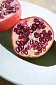 A halved pomegranate