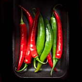 Red and green chillies