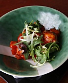 Asian meatballs with salad