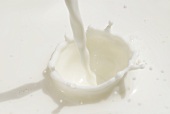 Stream of milk with splash (full-frame)
