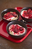 Porridge with warm berry compote