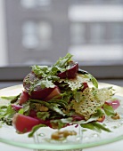 Salad with beetroot and Parmesan wafers