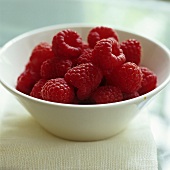 A bowl of fresh raspberries