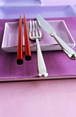 Chopsticks, knife and fork, tableware