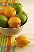 Zitronen und Limetten in einer Schale