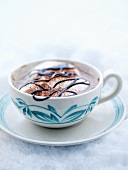 A cup of cocoa with marshmallows