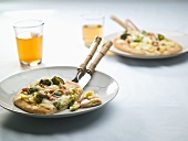 Small vegetable pizzas made with Indian naan bread
