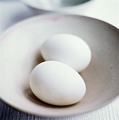Two White Eggs in Bowl