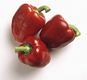 Three Red Bell Peppers