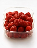 Raspberries in a Plastic Container