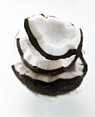 Three Stacked Pieces of Coconut