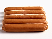 Five hot dog sausages