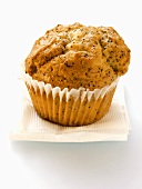 A Lemon Poppyseed Muffin on a Napkin