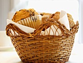 Assorted Muffins in a Basket