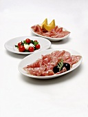 Three Plates of Italian Appetizers