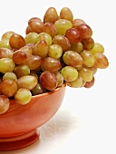 Red and Green Grapes in Red Bowl