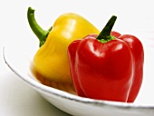 Red and Yellow Bell Pepper in a Bowl