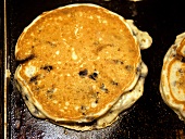 Blueberry Pancake Cooking on a Grill