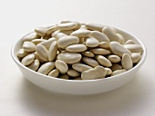 Dried White Lima Beans in a Bowl