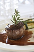 Filet mignon with rosemary and gravy