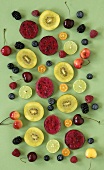 Assorted Fruit Whole and Halved; From Above
