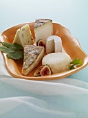 Dish of Various Cheese and Figs