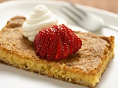Cornbread with Sliced Strawberries and Whipped Cream