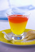 Two tone jelly in a glass