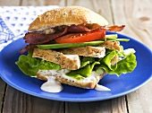 Chicken, avocado and bacon sandwich