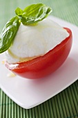 Tomatoes with mozzarella and basil