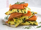 Basil omelette with smoked salmon