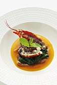 Lobster curry with spinach in mango soup (Asia)