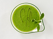 A basil shake, seen from above