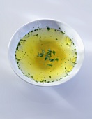 Clear broth with herbs