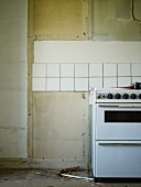 Empty kitchen with a range