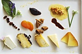A cheese plate of dried fruit in a restaurant (Piemont, Italy)