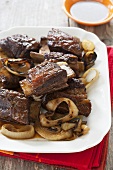 Grilled Short ribs and Onions on a Platter