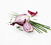 Red onion and chives