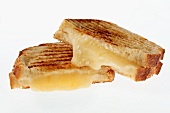 Grilled Cheese Sandwich with Orange Cheese; Halved and Stacked