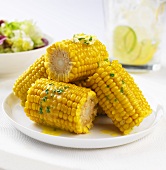 Corn on the cob with herb butter