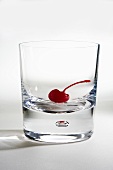Maraschino Cherry in an Empty Glass