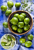 Limes, whole and in wedges