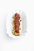 Curried sausage with ketchup
