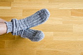 A person wearing socks