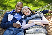 Young couple on hammock