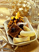 Gingerbread squares, cornflake towers and vanilla sticks