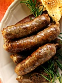 Barbecued pork sausages with rosemary