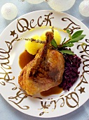 Duck with red cabbage & potato dumplings for Christmas