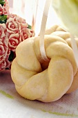 Delicate sweet pastry rings for Valentine's day