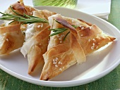 Filo parcels with sesame and rosemary
